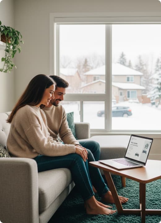 Customer using a self-serve insurance portal